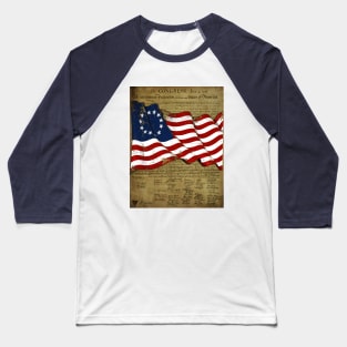 Declaration of Independence & Flag Baseball T-Shirt